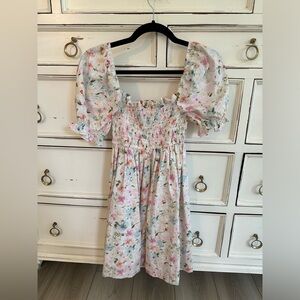 Abercrombie & Fitch Smocked Babydoll Mini Dress, Floral Print, size M